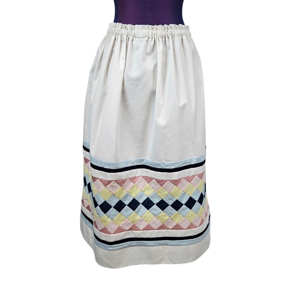 Owen Ridge Swedish Diamond Patchwork Midi Skirt One Size Women's P64 - Picture 5 of 8